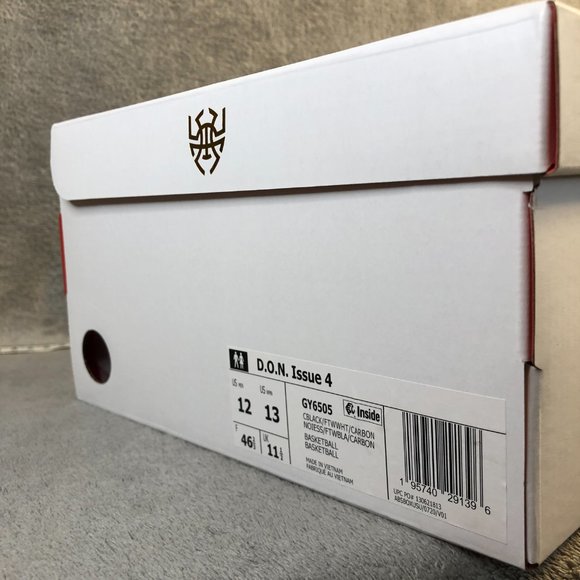 adidas D.O.N. Issue #4 Men's Core Black Cloud White Carbon Sneakers Shoes - Picture 14 of 17